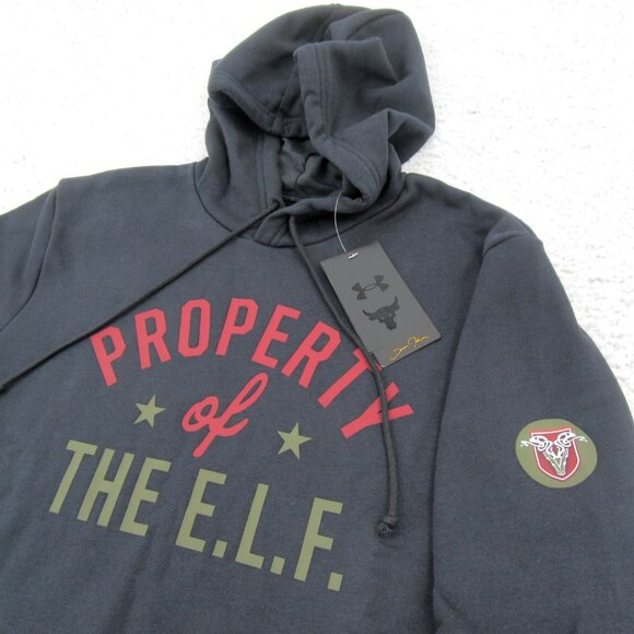 Under Armour UA Project Rock Property of The Elf Hoodie Mens Size Medium NEW - Picture 5 of 13